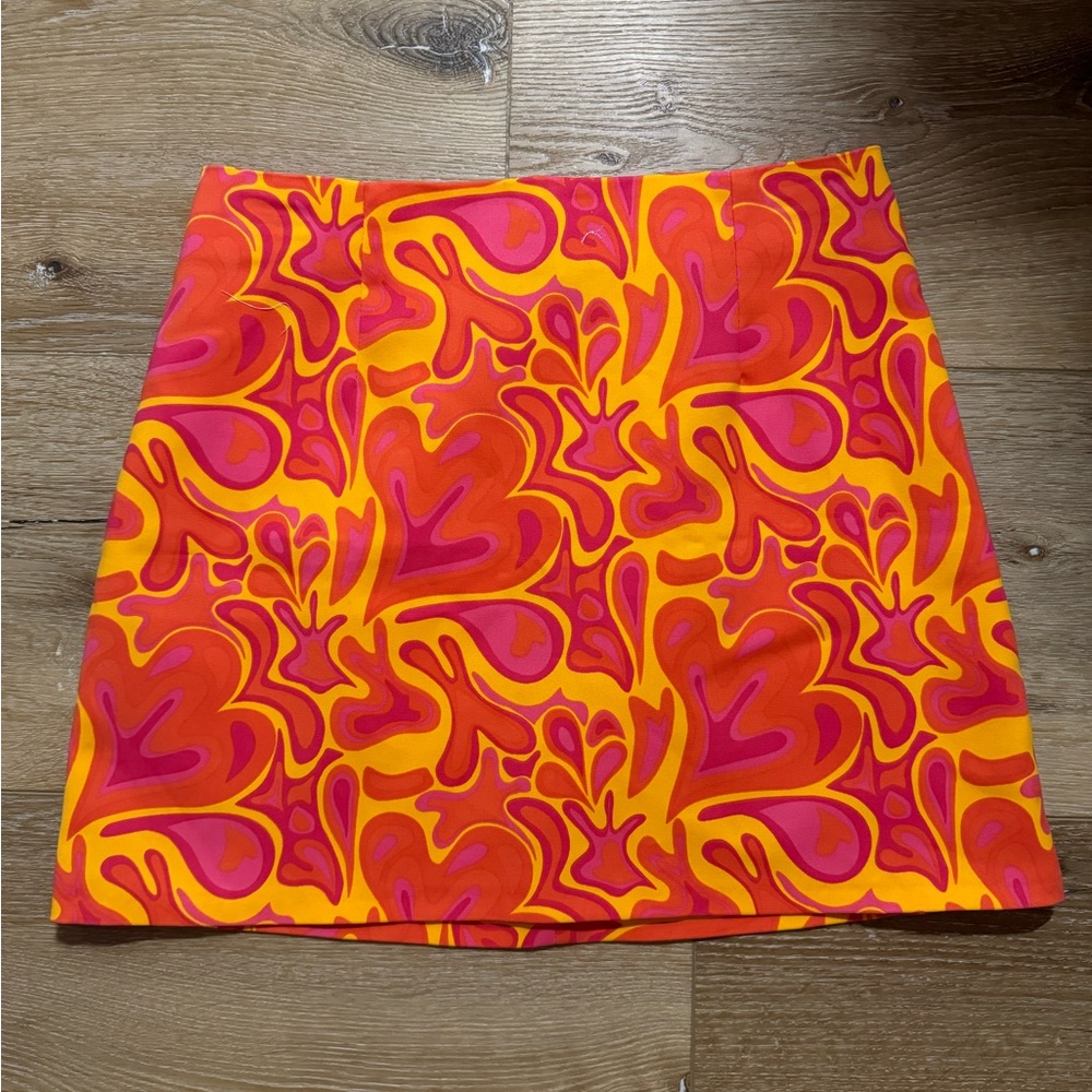 Multi-colorful 70s miniskirt
